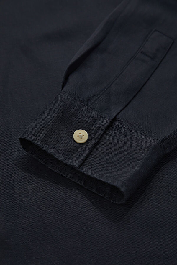 Relax Fit Navy Blue Men's Shirt 5