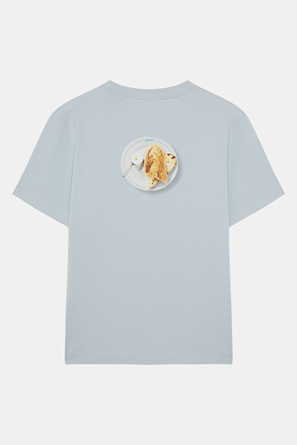 X Hotel Amour Light Blue Crew Neck Printed Men's T-Shirt 5
