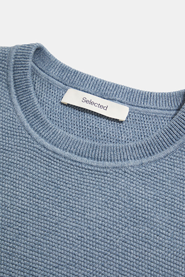 Blue Organic Cotton Men's Sweater 3