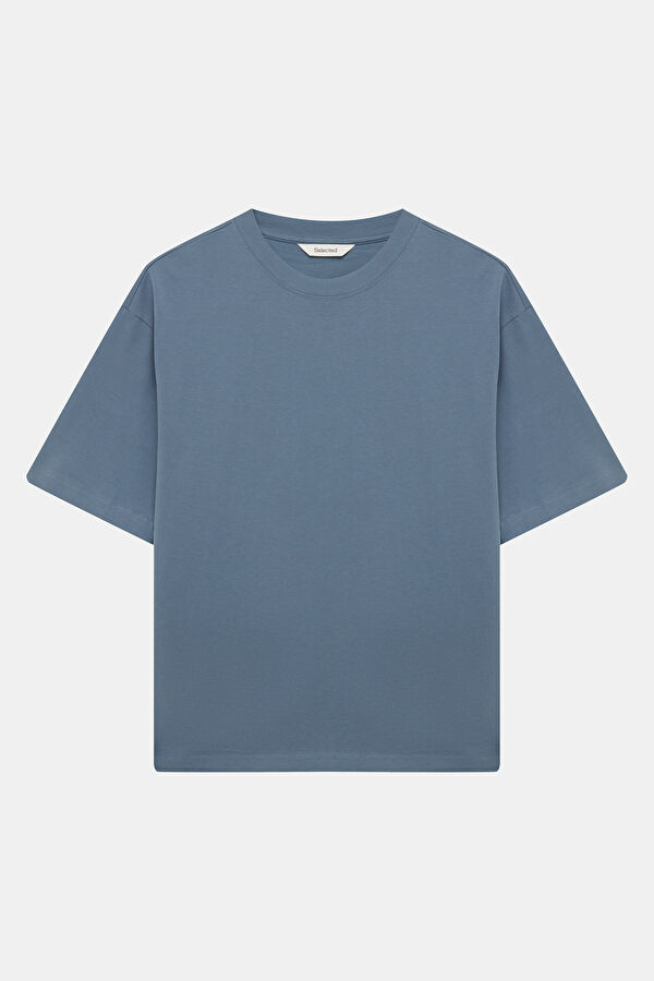 Blue Crew Neck Men's T-Shirt