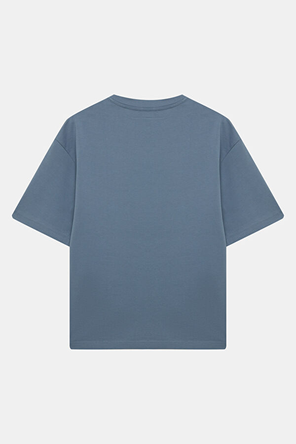 Blue Crew Neck Men's T-Shirt 2