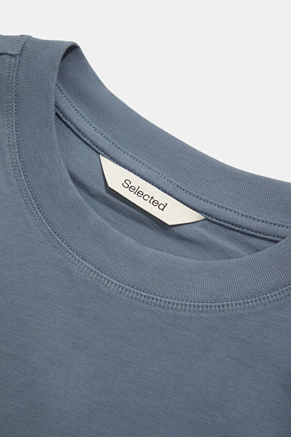 Blue Crew Neck Men's T-Shirt 3