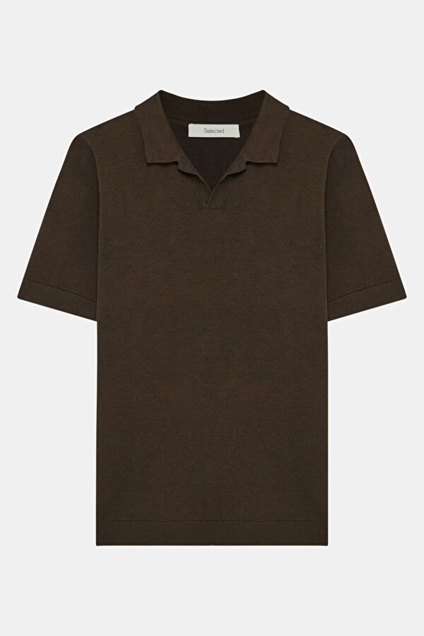 Brown Polo Collar Men's T-Shirt