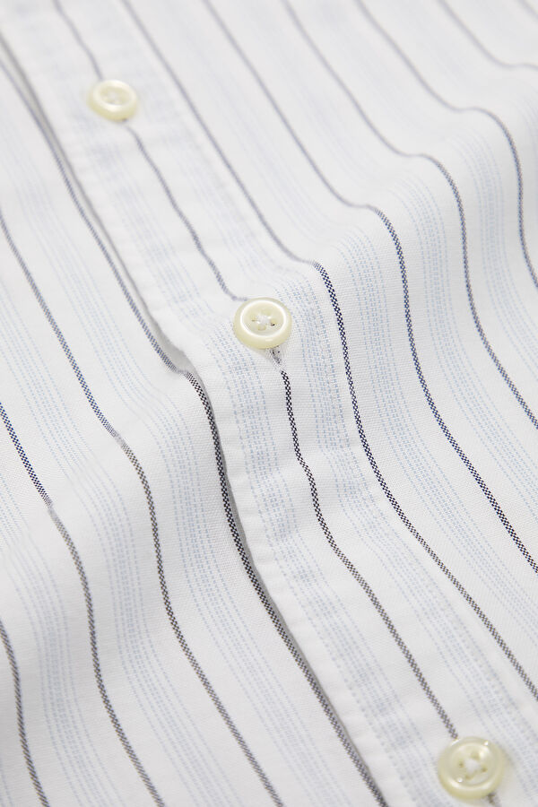 Relax Fit White Striped Men's Shirt 4