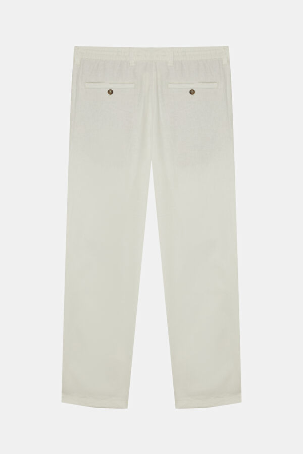 Relax Fit White Loose Organic Cotton Men's Trousers 5