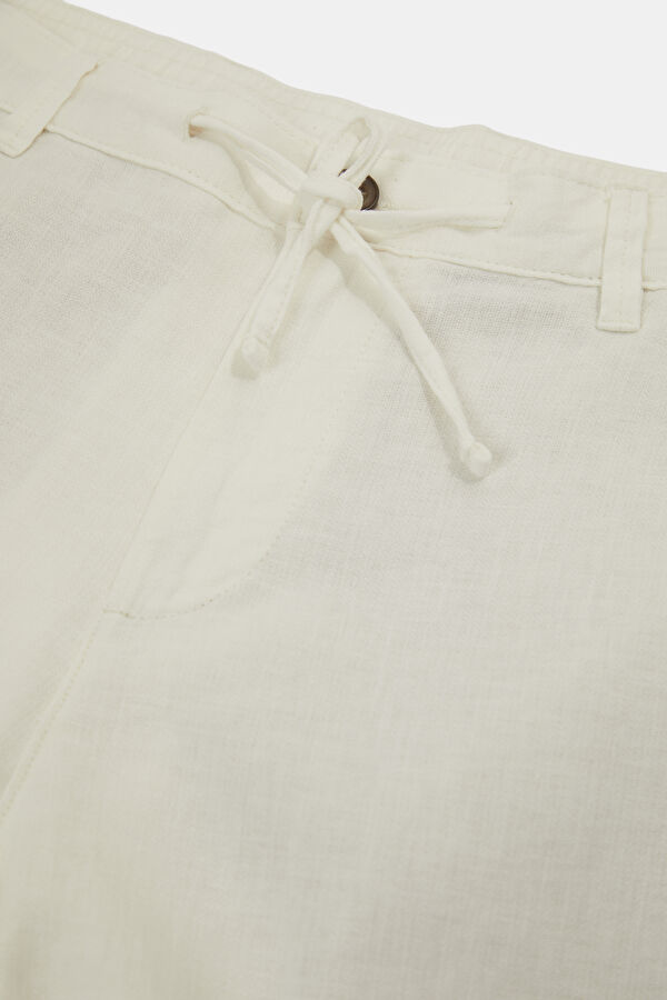 Relax Fit White Loose Organic Cotton Men's Trousers 6