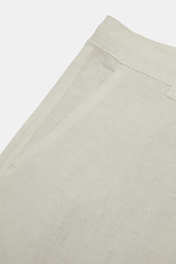 Relax Fit White Loose Organic Cotton Men's Trousers 7