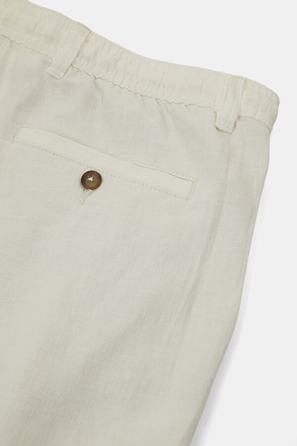 Relax Fit White Loose Organic Cotton Men's Trousers 8