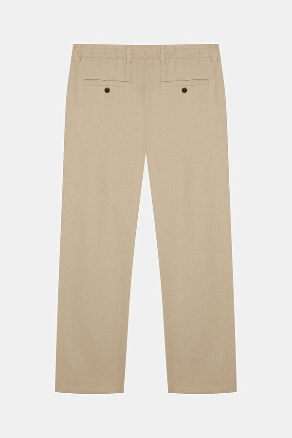 Relax Fit Beige Loose Organic Cotton Men's Trousers 2