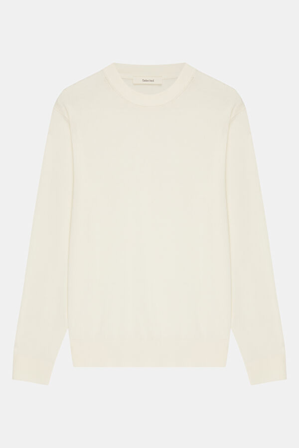 Ecru Organic Cotton Knit Men's Sweater