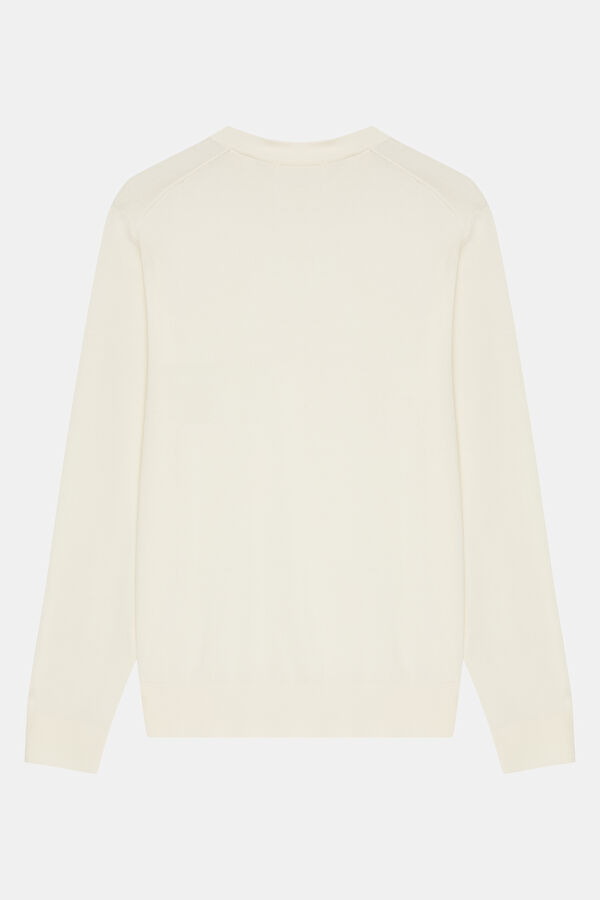 Ecru Organic Cotton Knit Men's Sweater 2