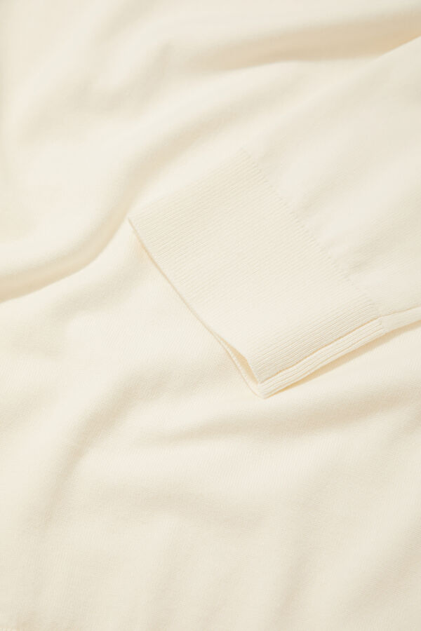 Ecru Organic Cotton Knit Men's Sweater 4