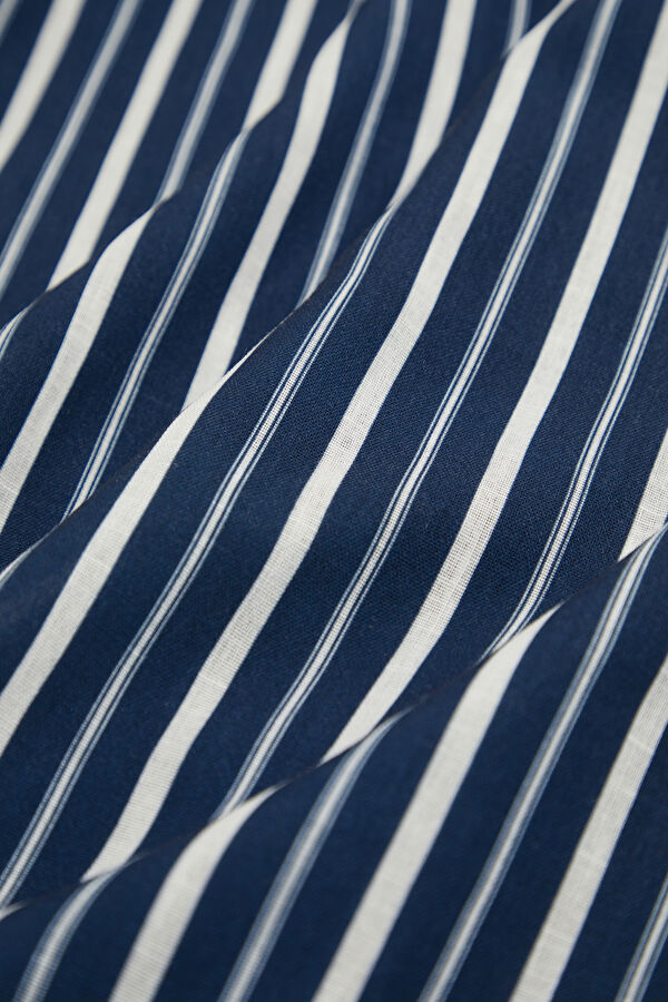 Navy Blue Resort Collar Men's Shirt with Trim Details 5