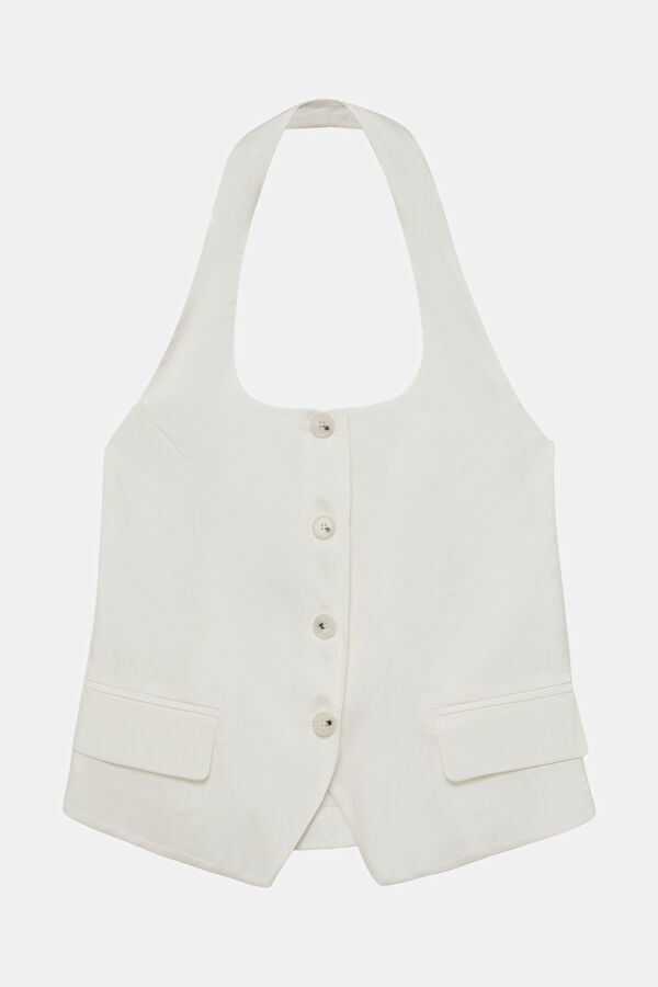 Ecru Sleeveless Women's Blouse