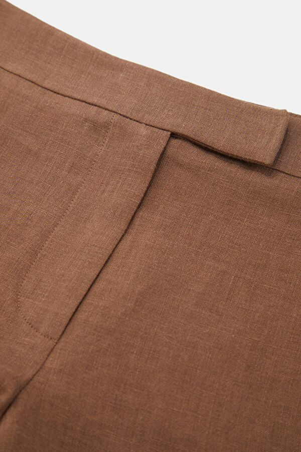 Brown Linen Women's Shorts 3