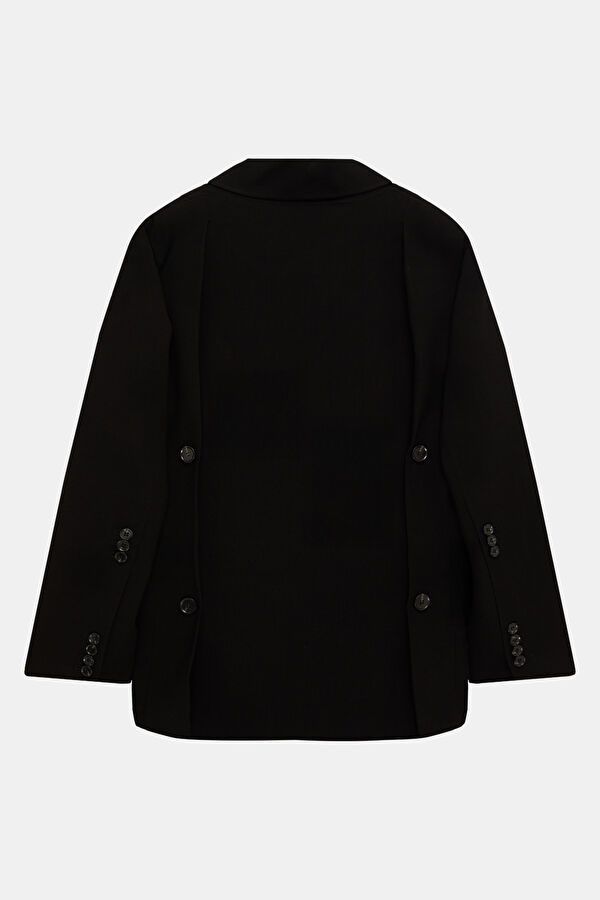 Black Buttoned Viscose Women's Jacket 6