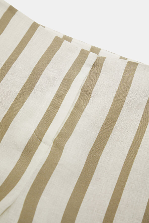 Bej Straight Keten Kadın Pantolon 3