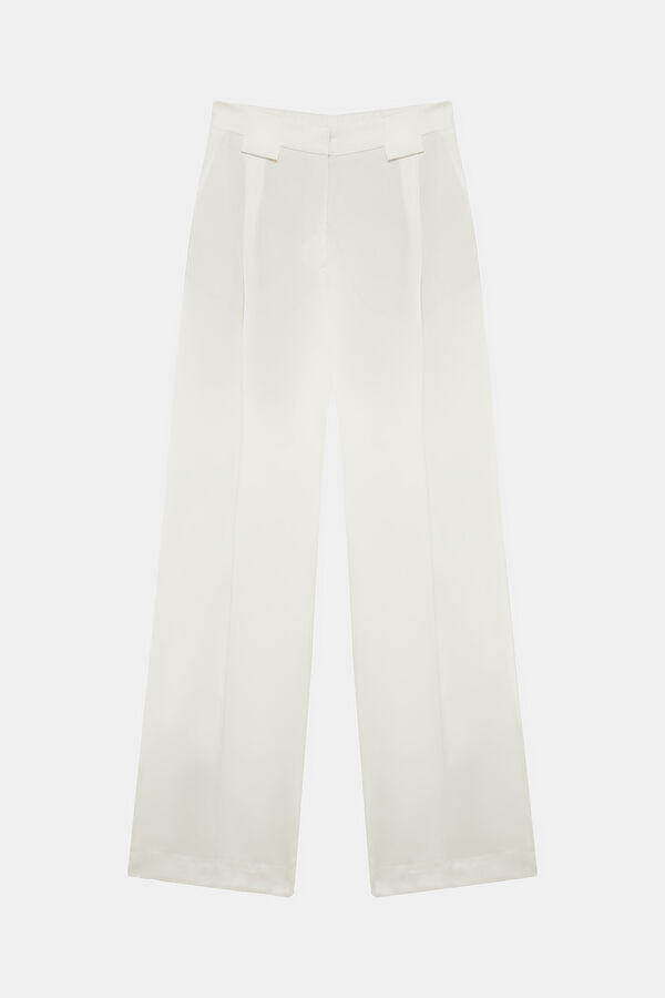 Ekru Wide Leg Kadın Pantolon