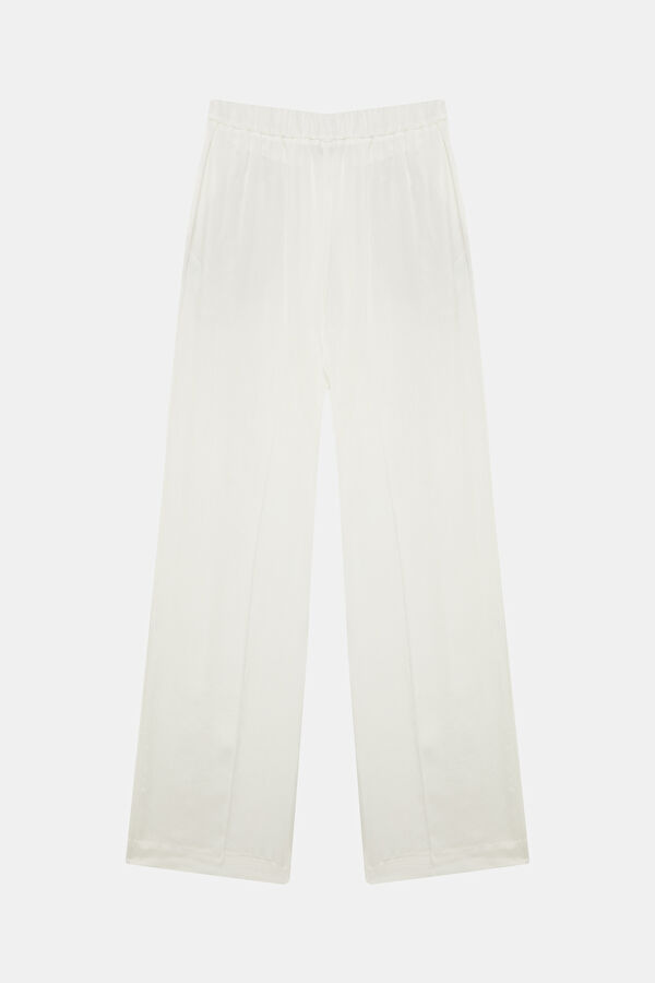 Ekru Wide Leg Kadın Pantolon 2