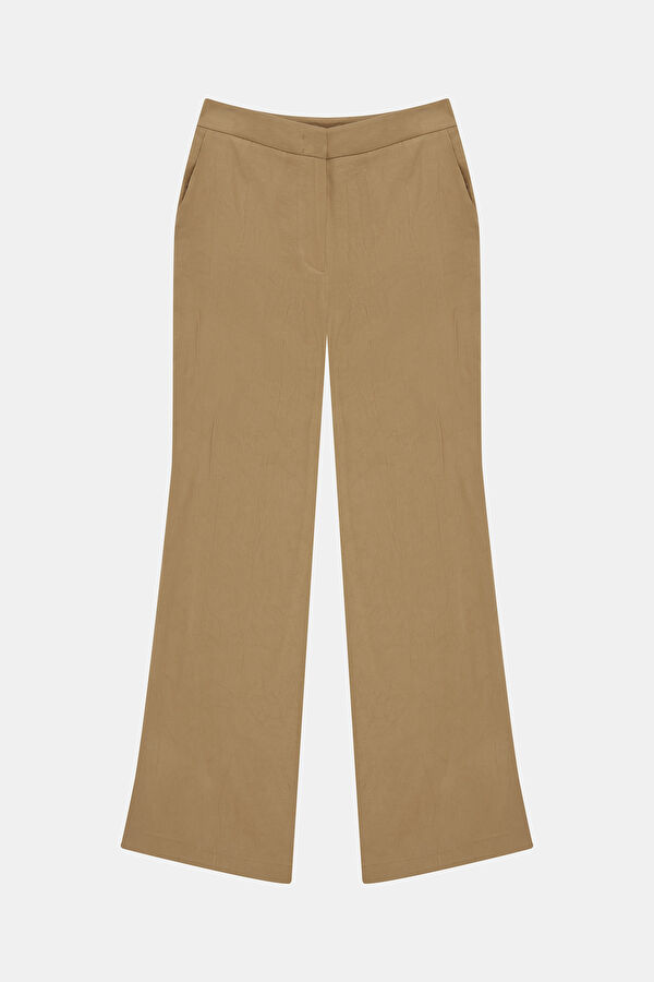 Açık Camel Flare Modal Kadın Pantolon 4