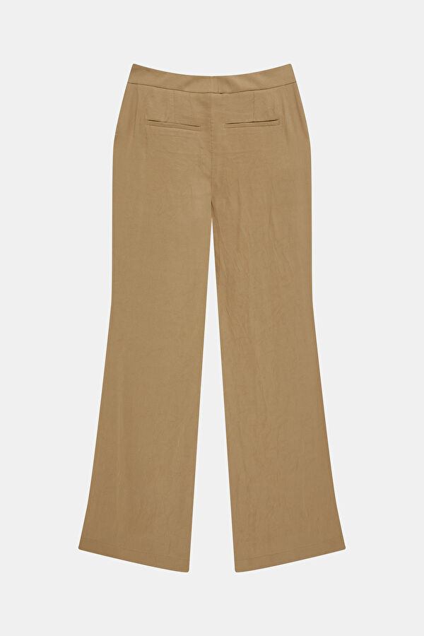 Açık Camel Flare Modal Kadın Pantolon 5