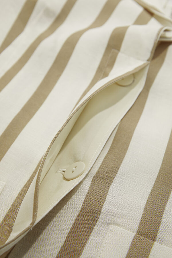 Beige Buttoned Linen Women's Jacket 4