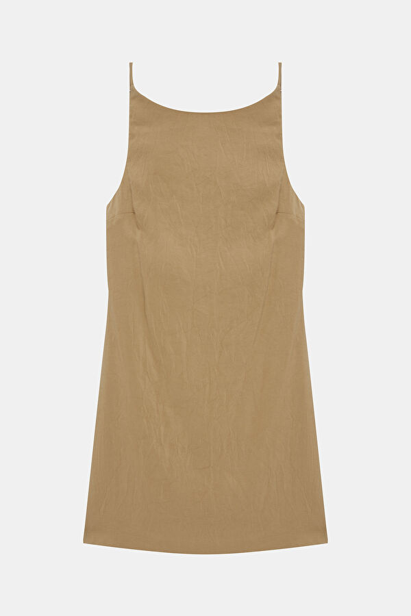 Light Camel Short Women's Dress 3