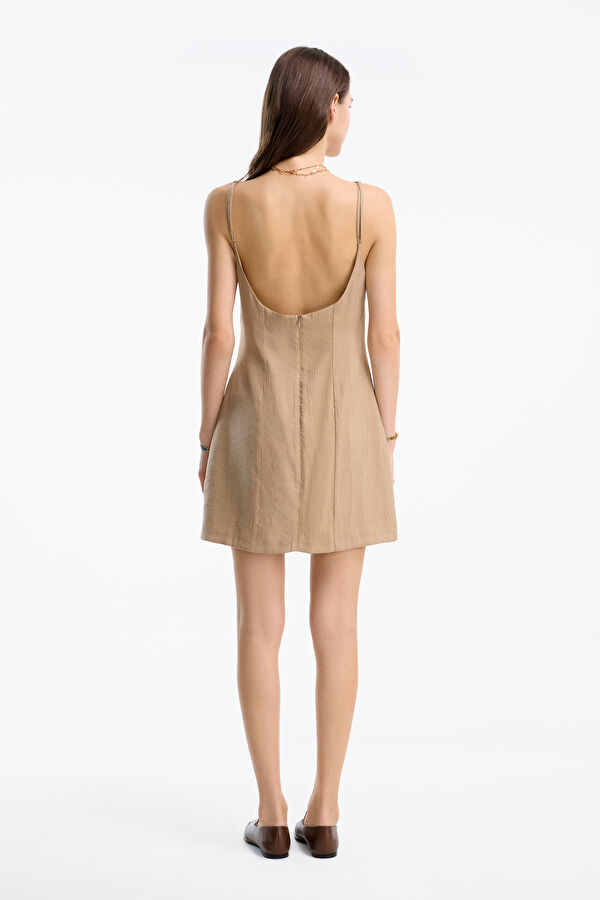 Light Camel Short Women's Dress 2