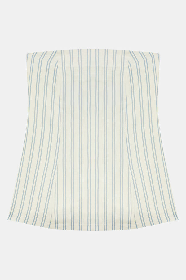 Multicolored Striped Sleeveless Linen Women's Blouse 4