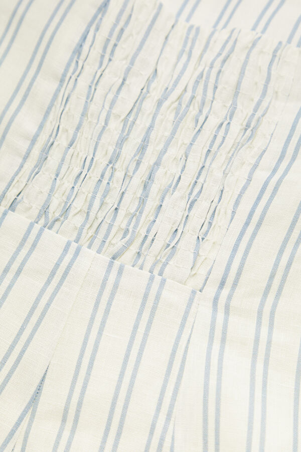 Multicolored Striped Sleeveless Linen Women's Blouse 7