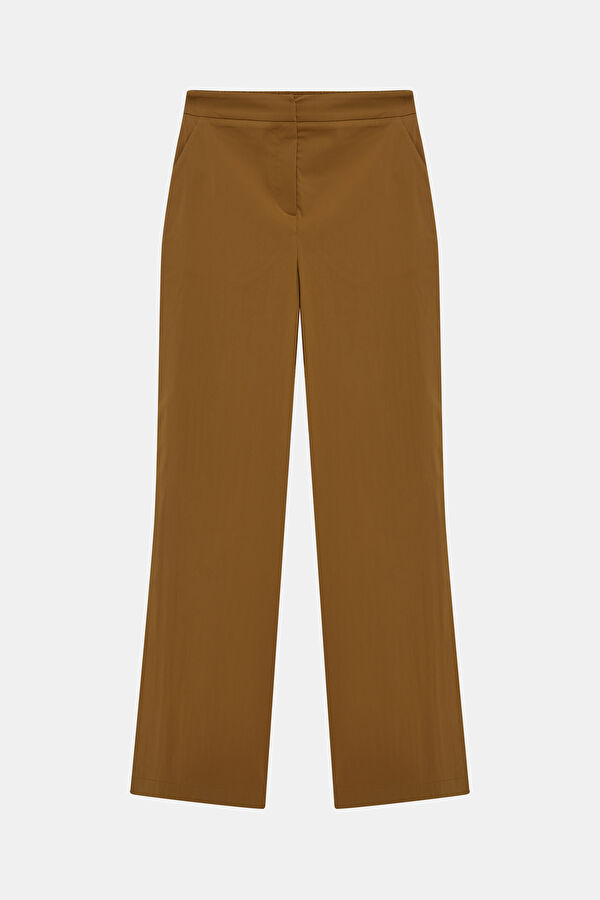 Açık Camel Straight Kadın Pantolon 3