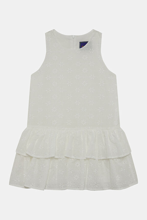 Multicolored Patterned Short Kids' Dress