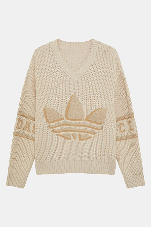 X Edison Chen Clot Beige Embroidered Viscose/Wool Knit Men's Sweater