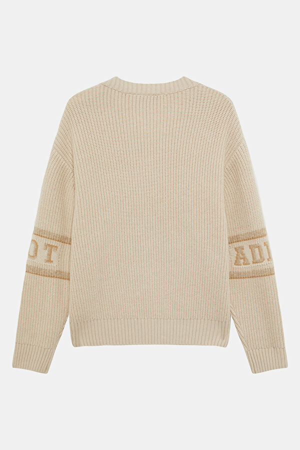 X Edison Chen Clot Beige Embroidered Viscose/Wool Knit Men's Sweater 2