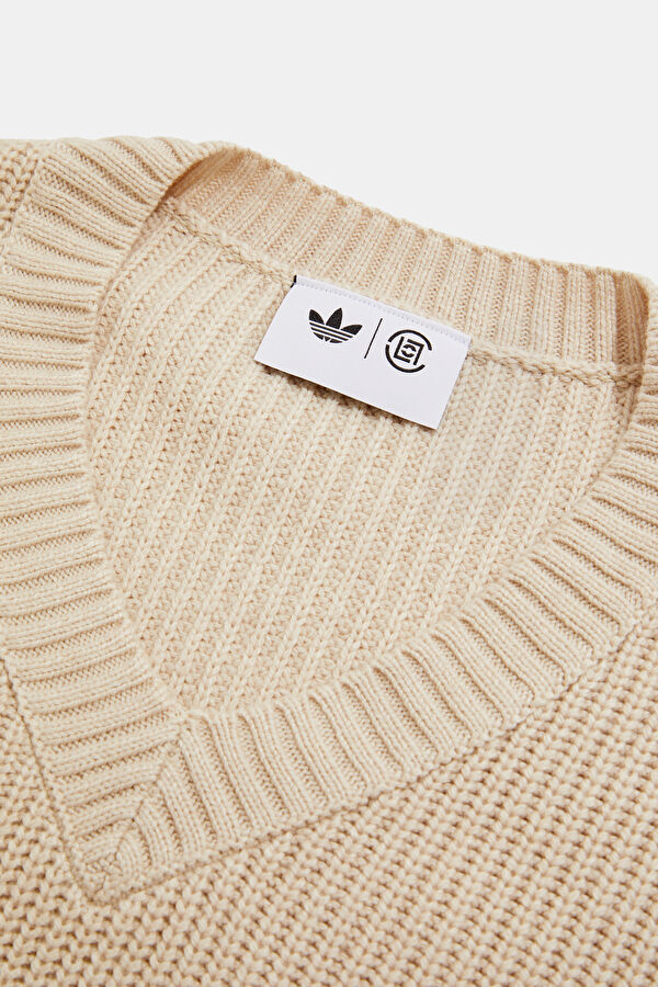 X Edison Chen Clot Beige Embroidered Viscose/Wool Knit Men's Sweater 3