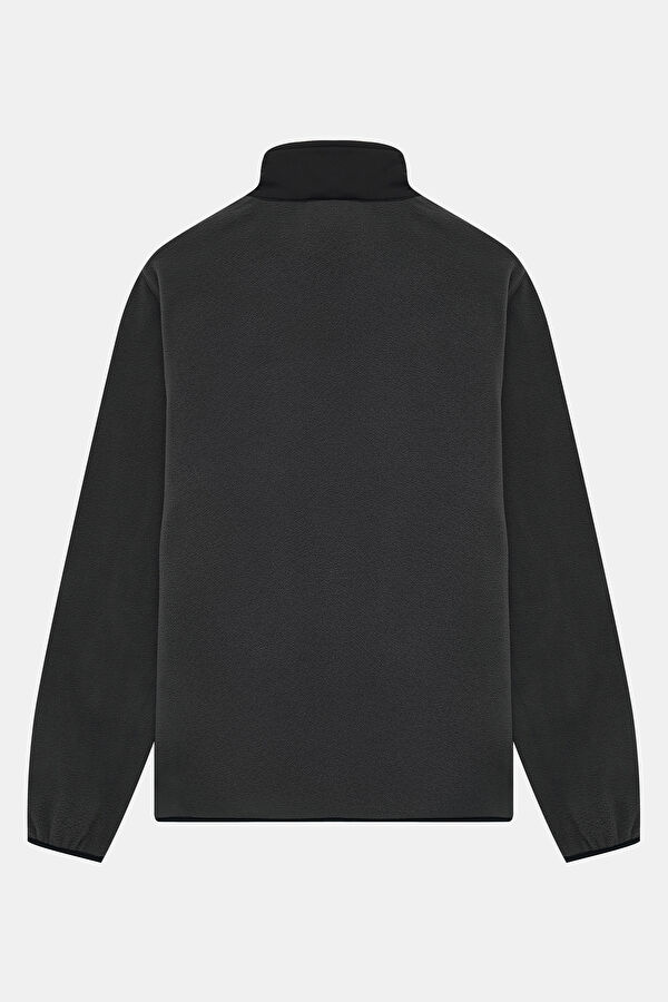 Antrasit Relax Kalıp Dik Yaka Erkek Sweatshirt 2