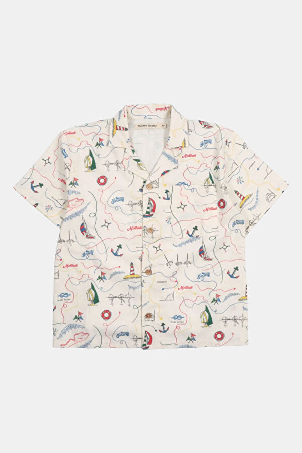 White Object Pattern Kids Shirt
