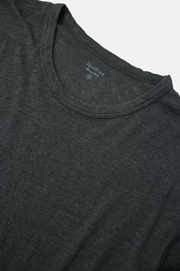 Relax Fit Khaki Crew Neck Men's Shirt 3