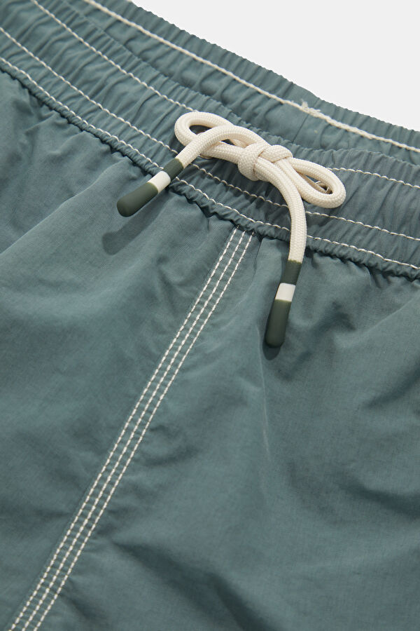 Khaki Elastic Waist Men's Swimsuit 3