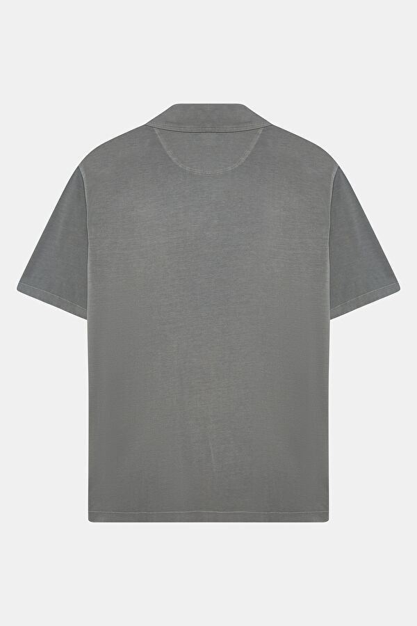 Relax Fit Khaki Polo Collar Men's T-Shirt 2