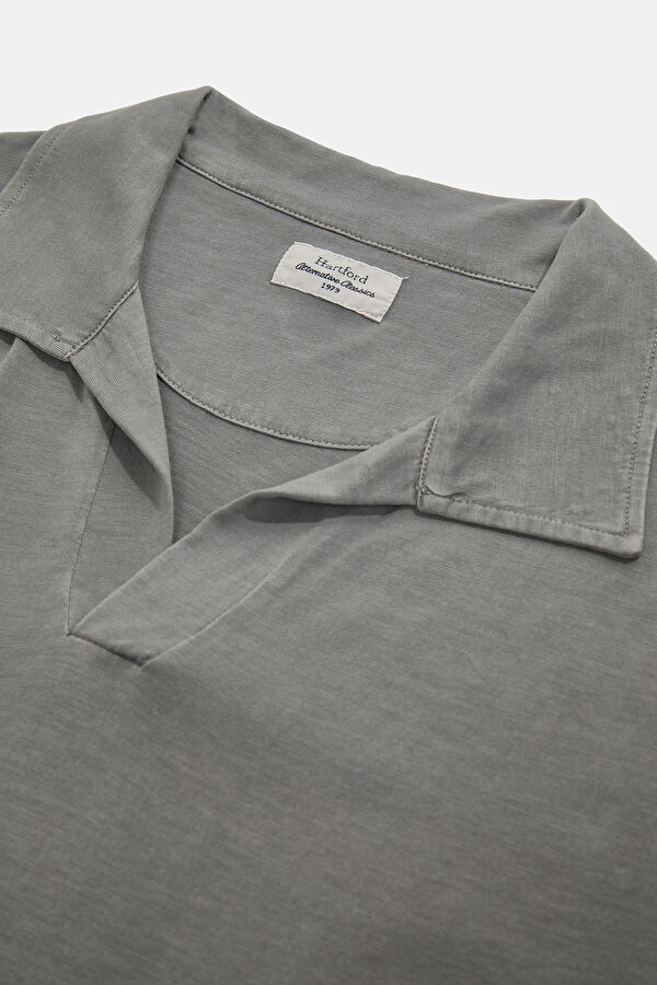 Relax Fit Khaki Polo Collar Men's T-Shirt 3