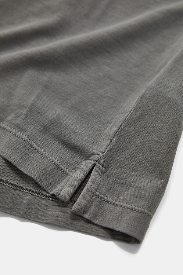 Relax Fit Khaki Polo Collar Men's T-Shirt 4