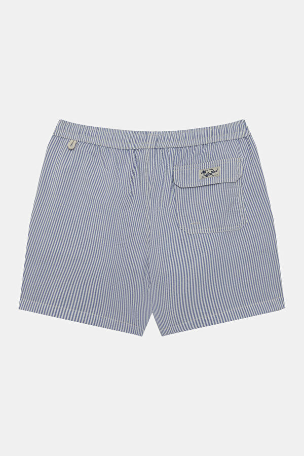Navy Striped Elastic Swimsuit 2