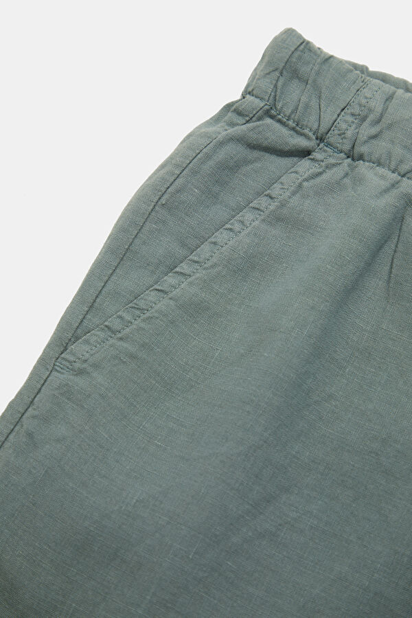 Khaki Linen Men's Shorts 4