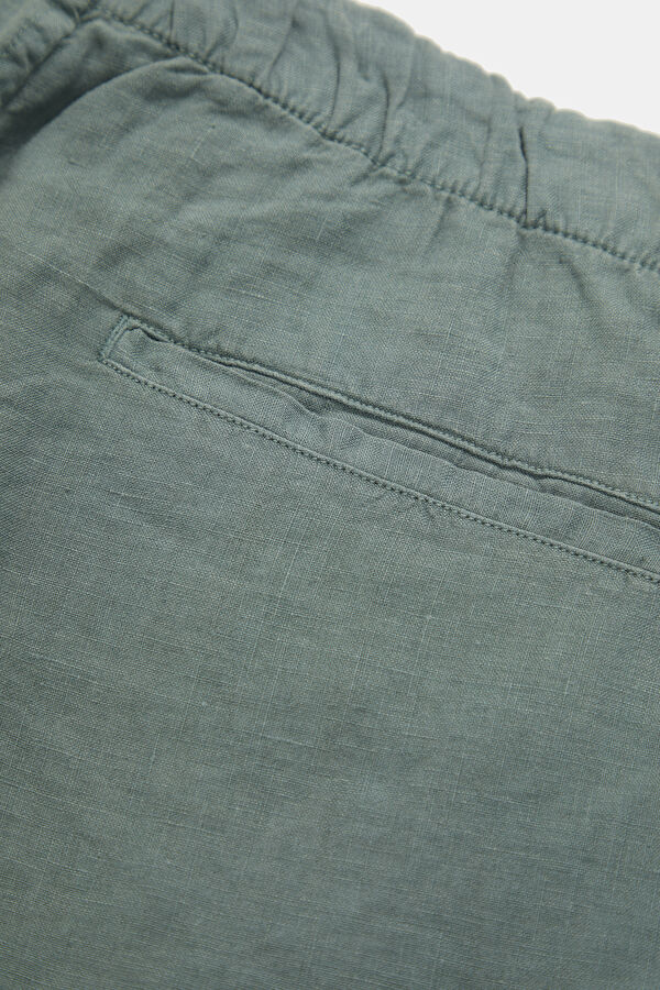 Khaki Linen Men's Shorts 5
