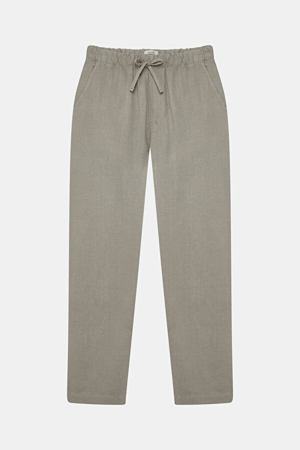 Relax Fit Light Green Regular Linen Trousers