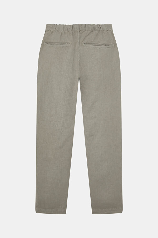 Relax Fit Light Green Regular Linen Trousers 2