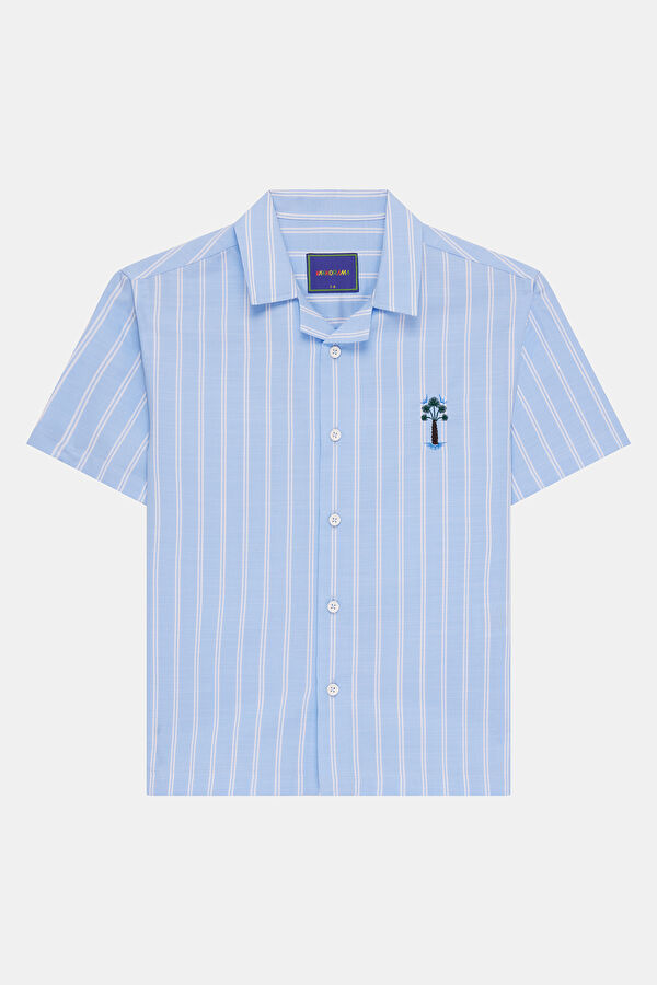 Blue Striped Pattern Kids Shirt