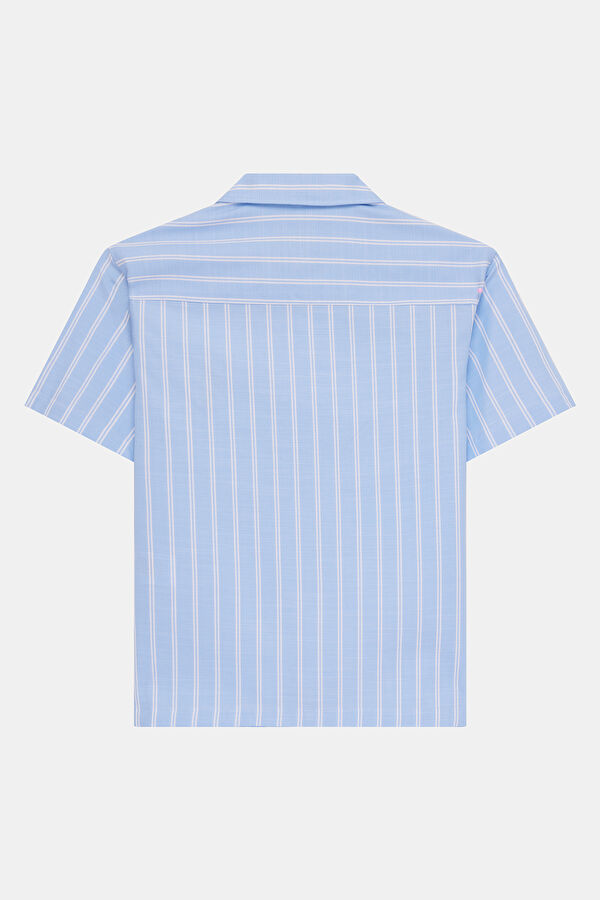 Blue Striped Pattern Kids Shirt 2