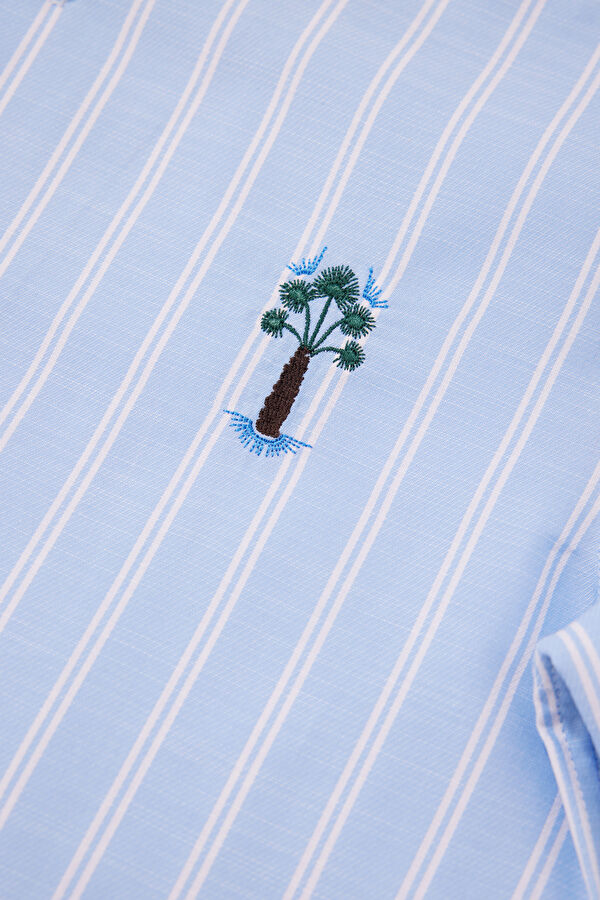 Blue Striped Pattern Kids Shirt 4